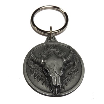 Buffalo Skull (Pewter) Keychain