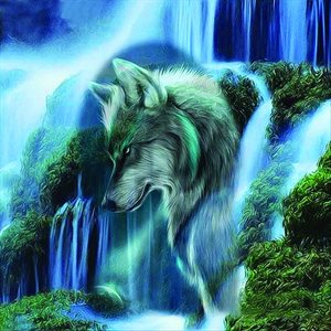 Diamond Painting Kit 30 x 40 - Artistic Wolf