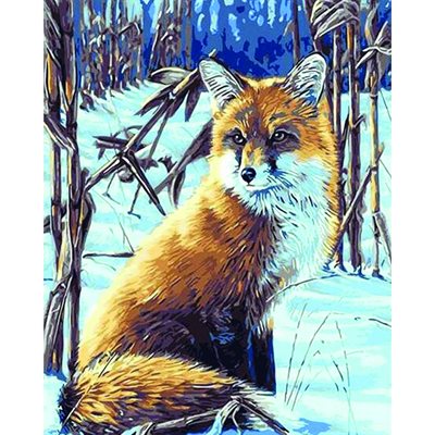 Paint By Numbers Kit - Fox Sitting In Snow
