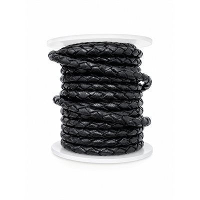 Braided Cord, Black, 5 Mtrs (4mm)