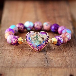 Bracelets - Purple Jasper Heart 