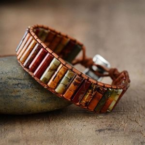 Bracelets - Natural Jasper Tube