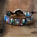 Bracelets - Mixed Stone W/ Sunflower 