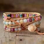 Bracelets - Rose Quartz Heart & Amazonite Wrap