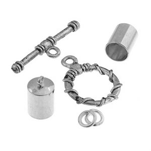 Silver Findings Kit For Kumihimo Disk (7 mm)