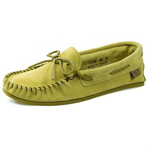 Mens Suede Moccasins With Sole - Moose Tan