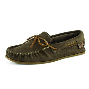 Mens Suede Moccasins With Sole - Smoke