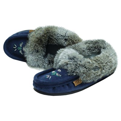 Moccasins With Sole - Navy Suede (Ladies 10)