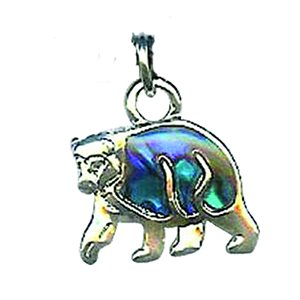 Pendant - Abalone Grizzly Bear