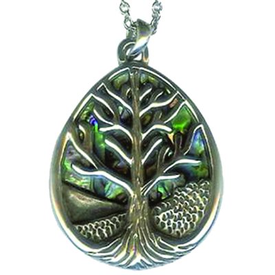 Pendant - Abalone Oval Tree Of Life