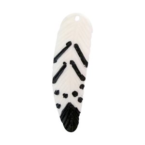 Pendants - Feather With Black Tip, 40 mm