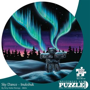 Round Puzzle - Sky Dance - Inukshuk - 500Pc