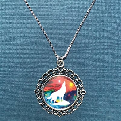 Silver Chain With Wolf Pendant