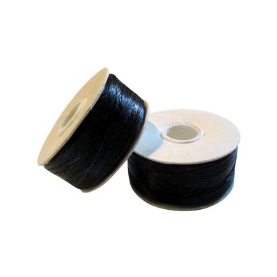 Nymo Thread Size B - Black, 2 Bobbins (72 yd./bobbin)