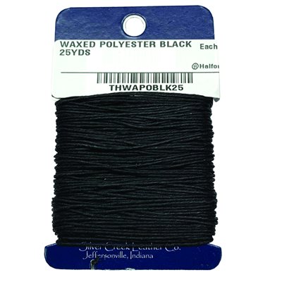 Waxed Polyester Thread - Black (25 Yd.)